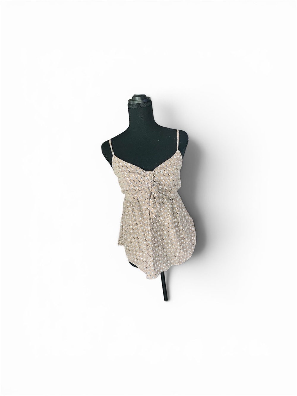 Papaya Brown Floral Print Elastic Waist Skirt